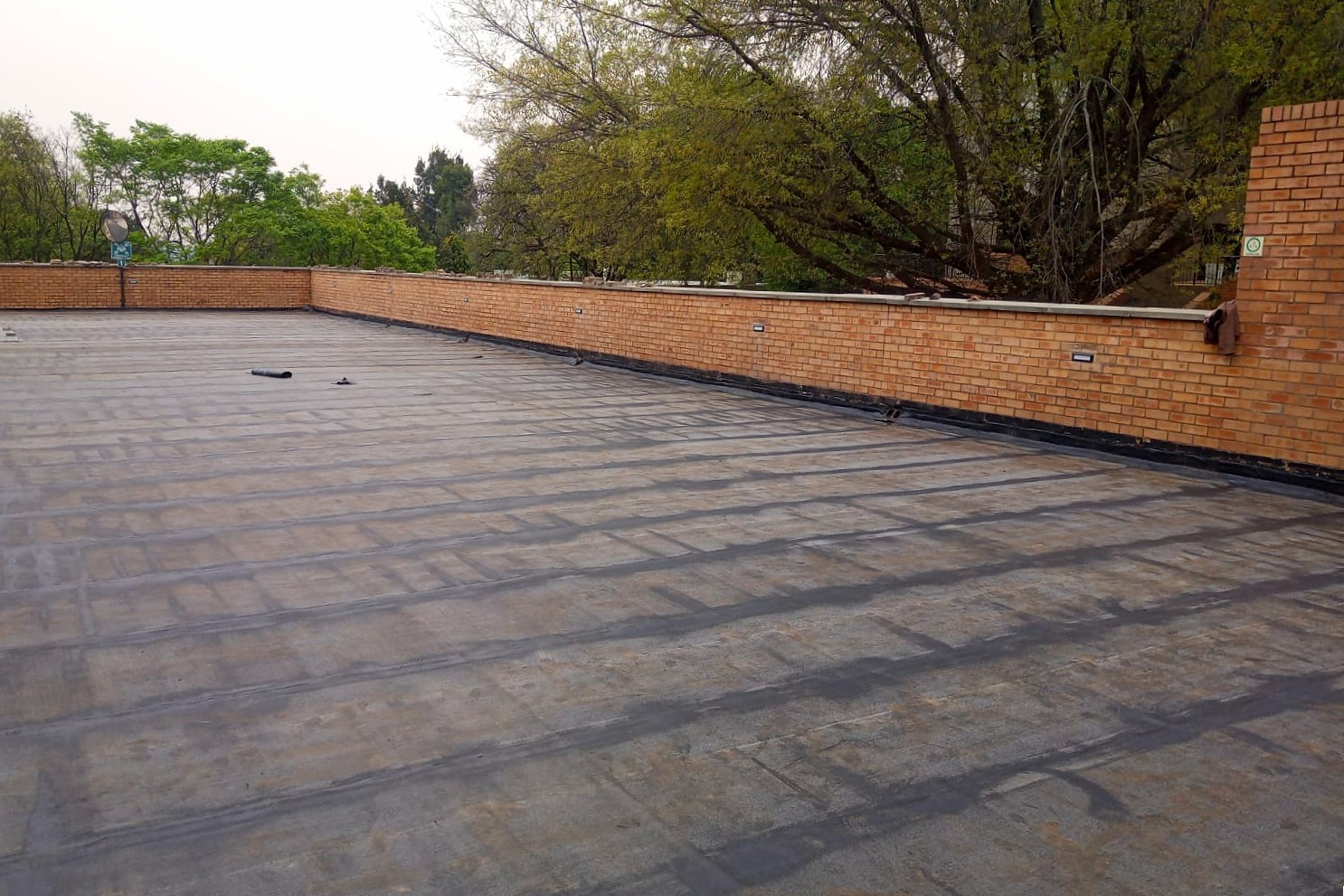 Torch-on waterproofing system on a parking deck in Johannesburg