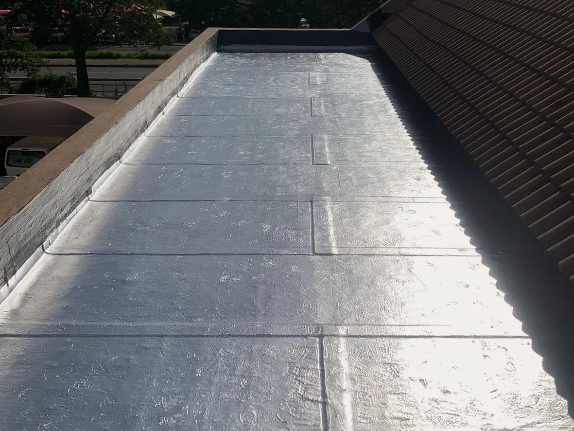 Torch-on waterproofing completed on a flat roof in Germiston, Gauteng