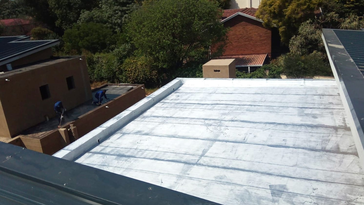 Flat roof waterproofing at a residential complex in Boksburg